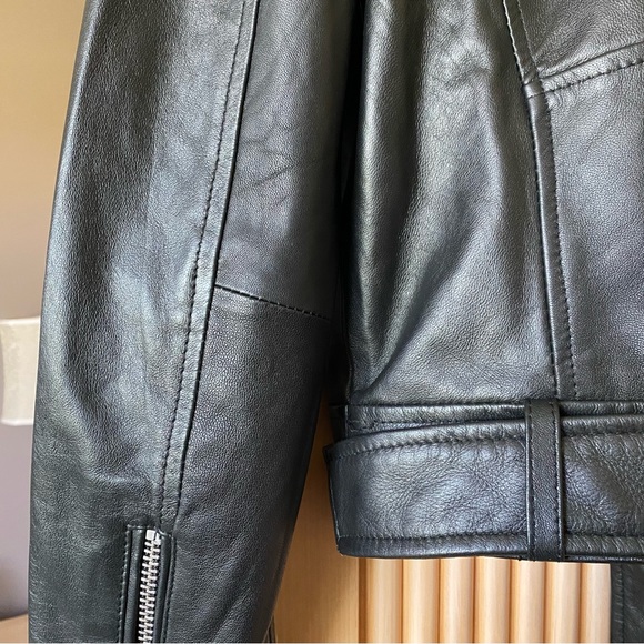 Zara sheep leather biker jacket black - Picture 12 of 16